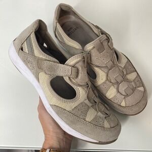 Earth Origins Song Womens 10 New Khaki Suede Mesh Sporty Mary Jane Sandals